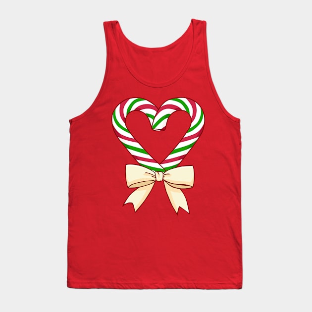 Candy Cane Heart Tank Top by PurrfectlyBrewed